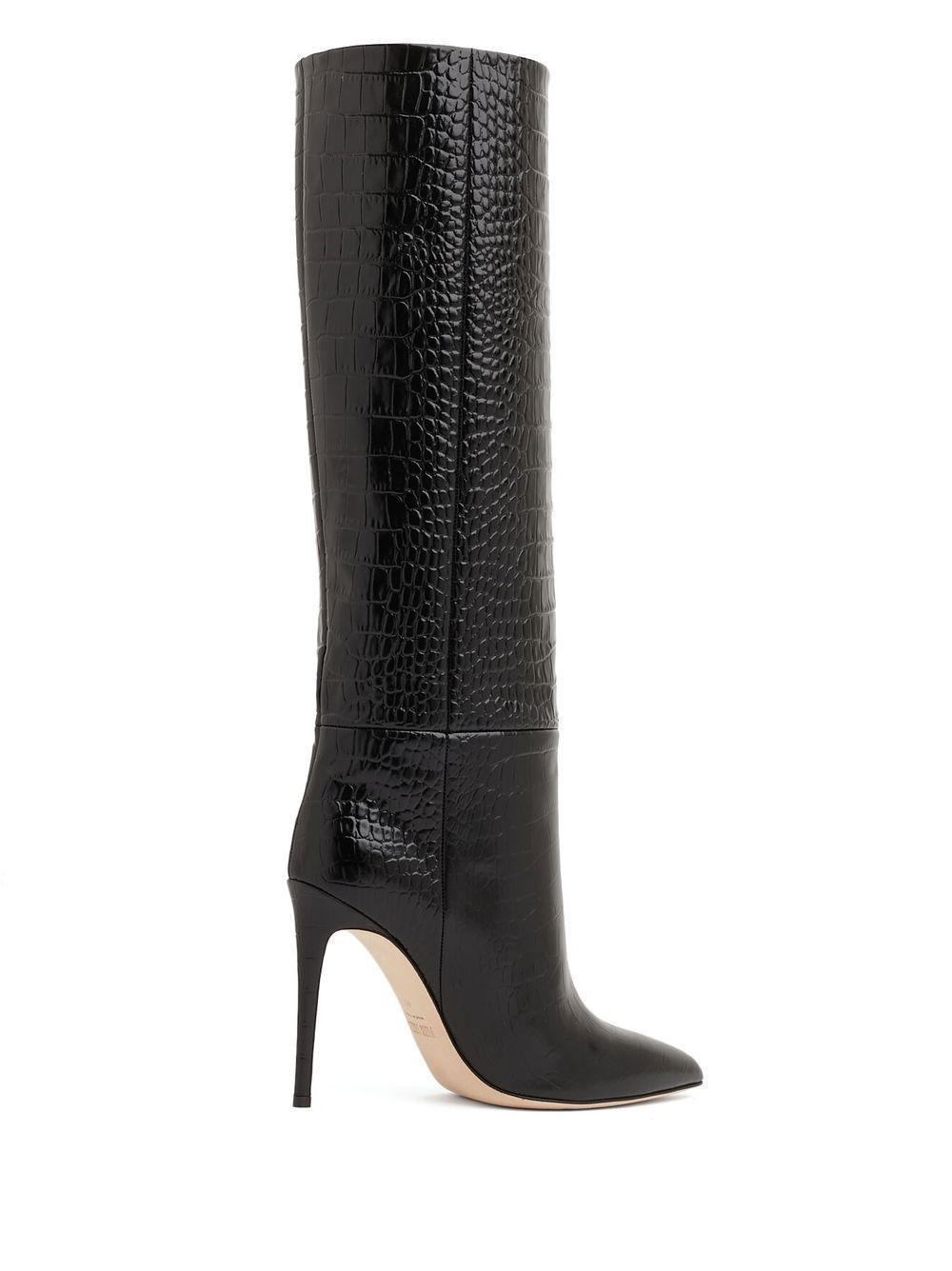 crocodile-effect 105mm knee-length boots Product Image