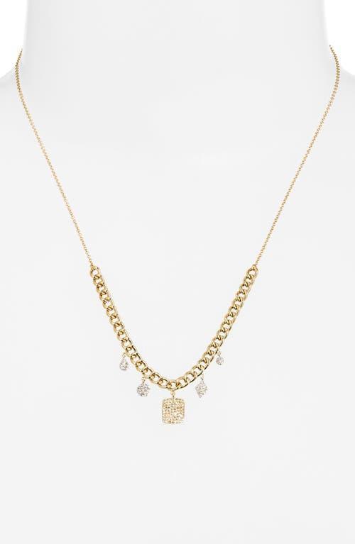 MEIRA T Diamond Station Mixed Chain Necklace In Two Toned Yellow Gold Product Image