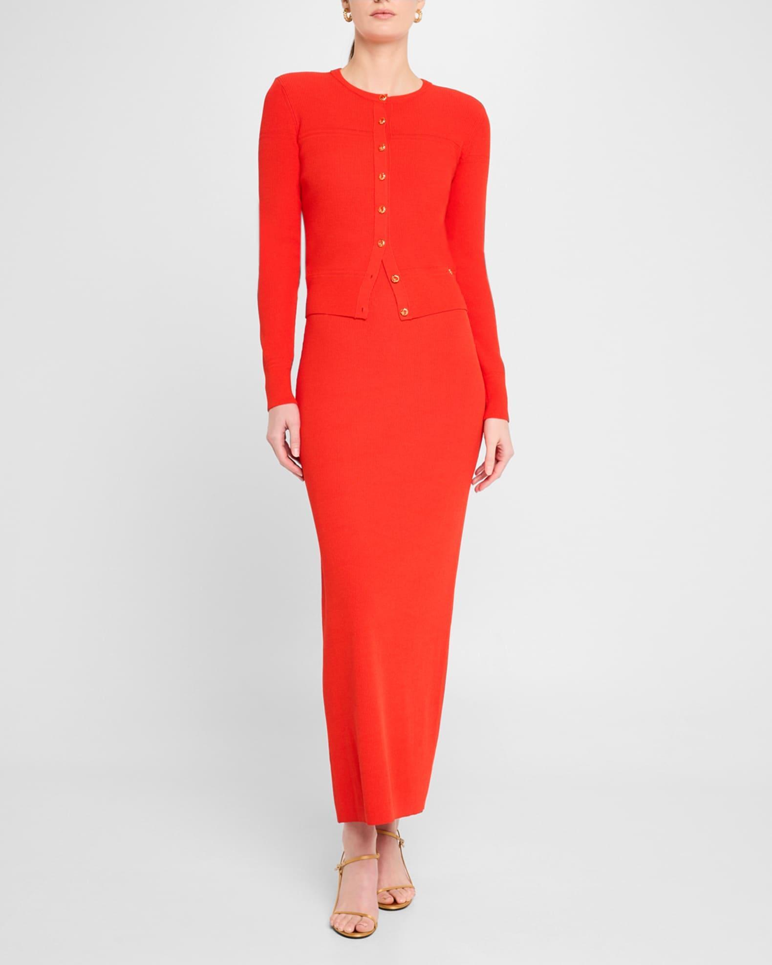 Racking Knit Detail Fine-Rib Cardigan Product Image