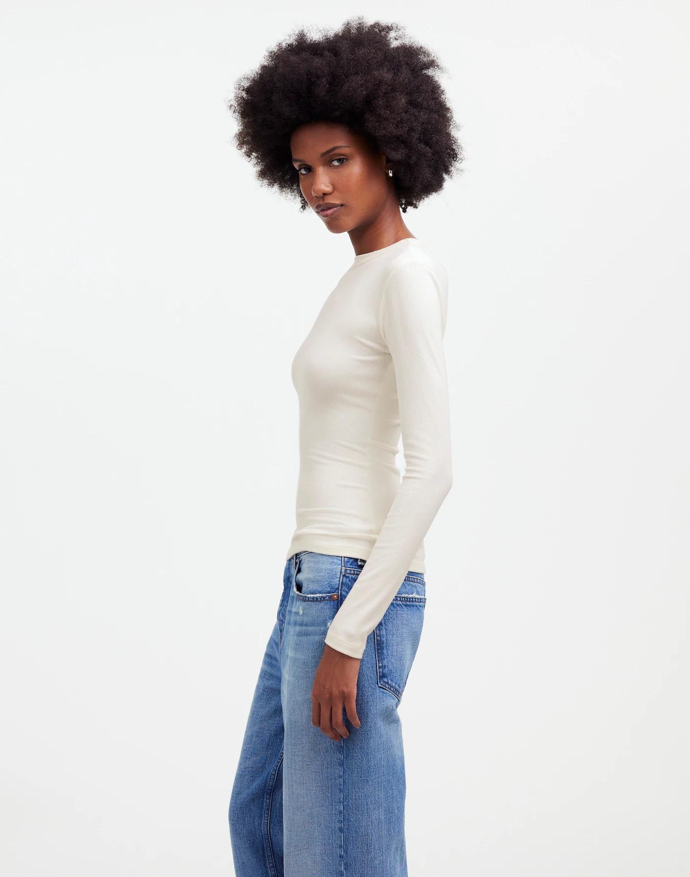 Drapey Rib Long-Sleeve Tee Product Image