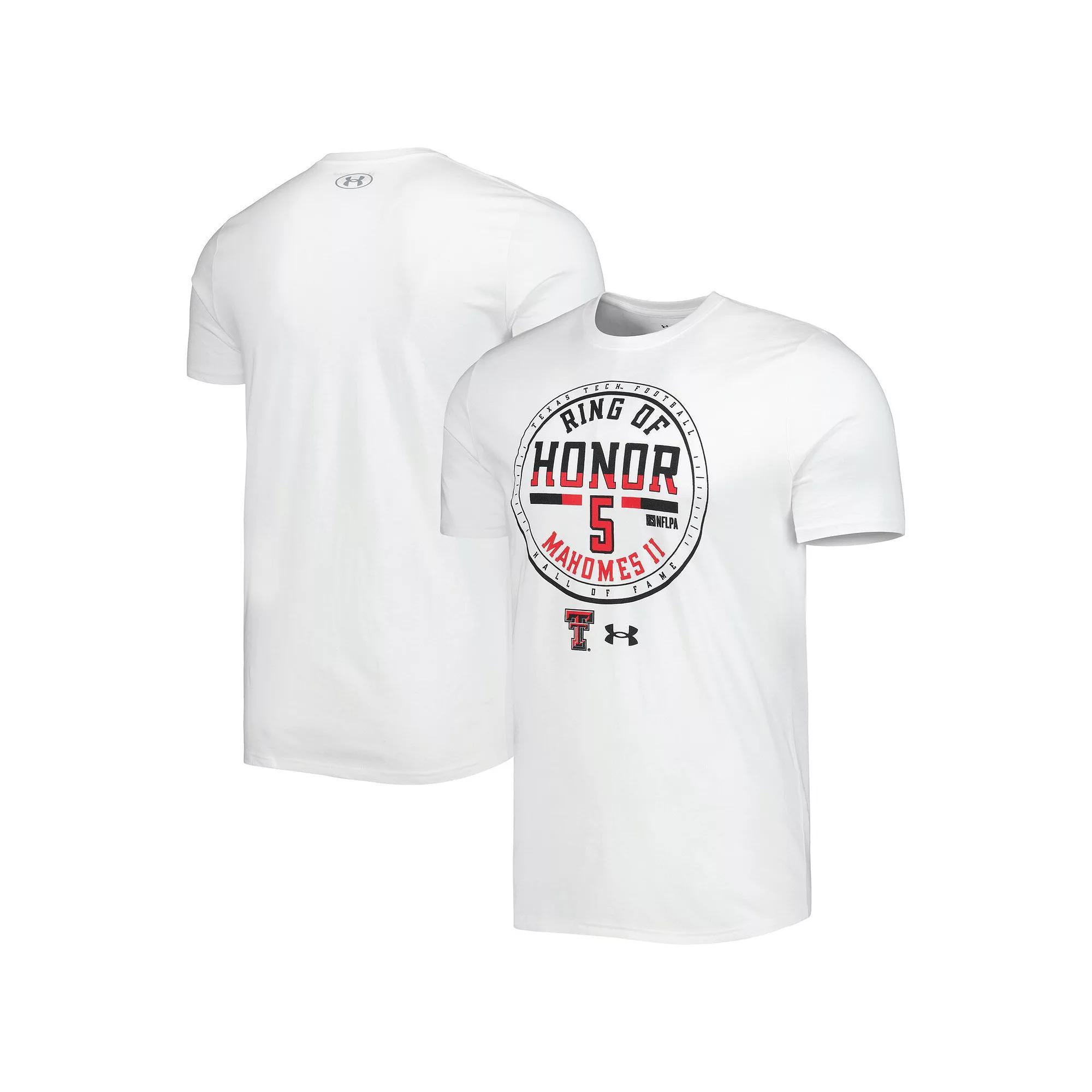 Men's Under Armour Patrick Mahomes White Texas Tech Red Raiders Ring of Honor T-Shirt, Size: Large Product Image