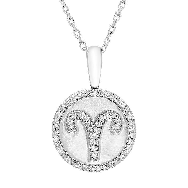 Its Personal Sterling Silver 1/6 Carat T.W. Diamond Zodiac Sign Necklace, Womens Pisces Product Image