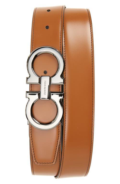 Mens Double Adjustable Leather Gancini Belt Product Image