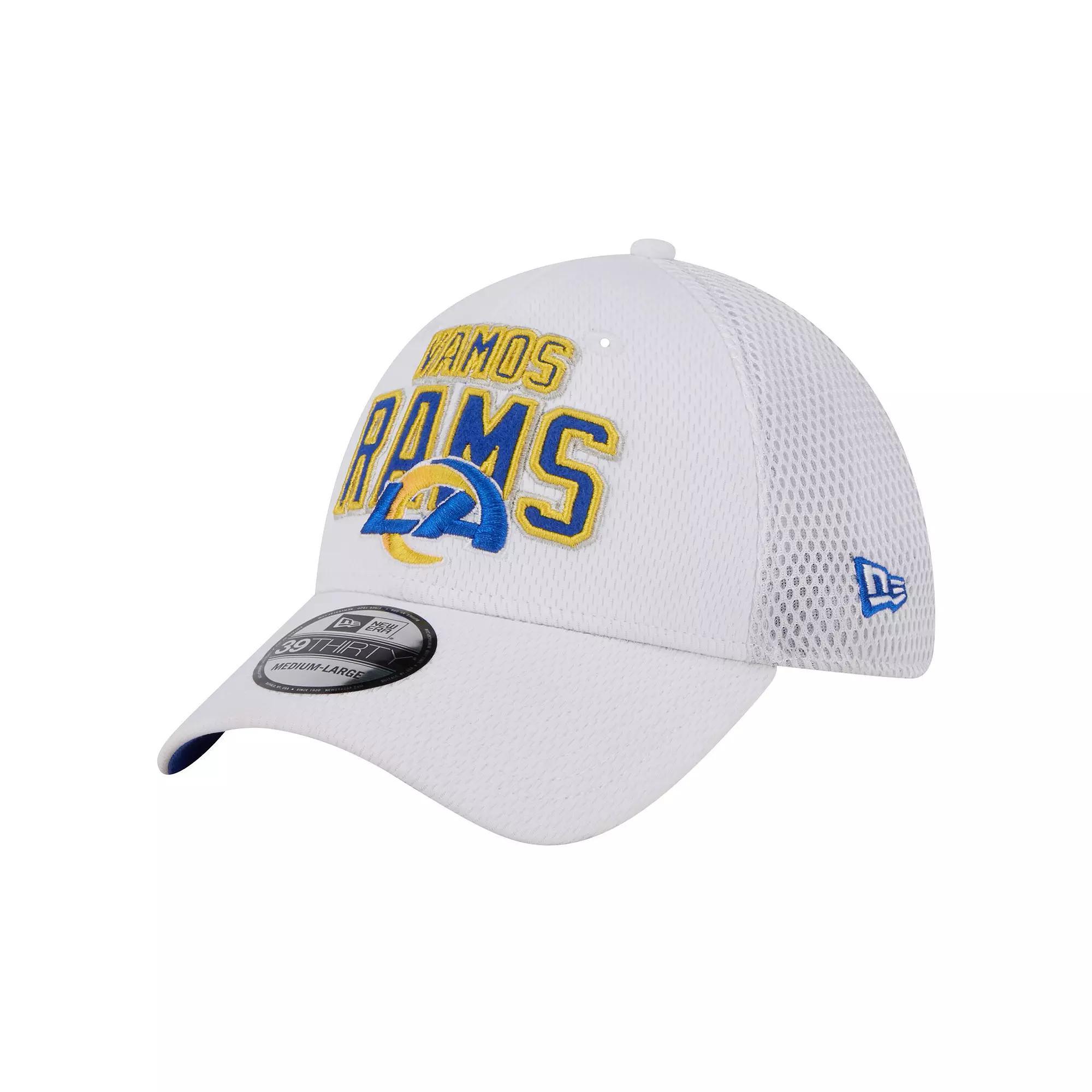 Men's New Era White Los Angeles Rams Breakers 39THIRTY Flex Hat,  Product Image