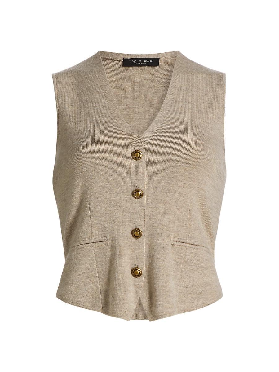 Womens Ella Wool-Blend Button-Front Vest Product Image