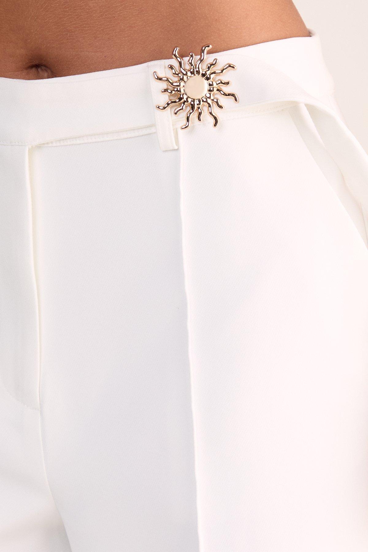 Sun Trim Belted Tailored Trousers Product Image