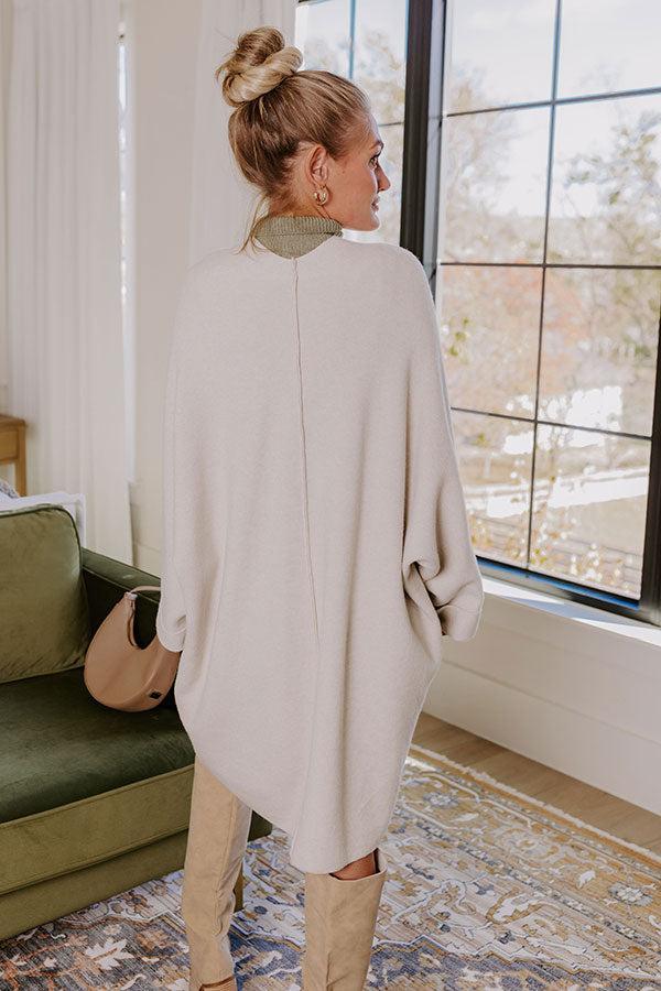 Coffee Aroma Oversized Cardigan in Light Oatmeal Product Image