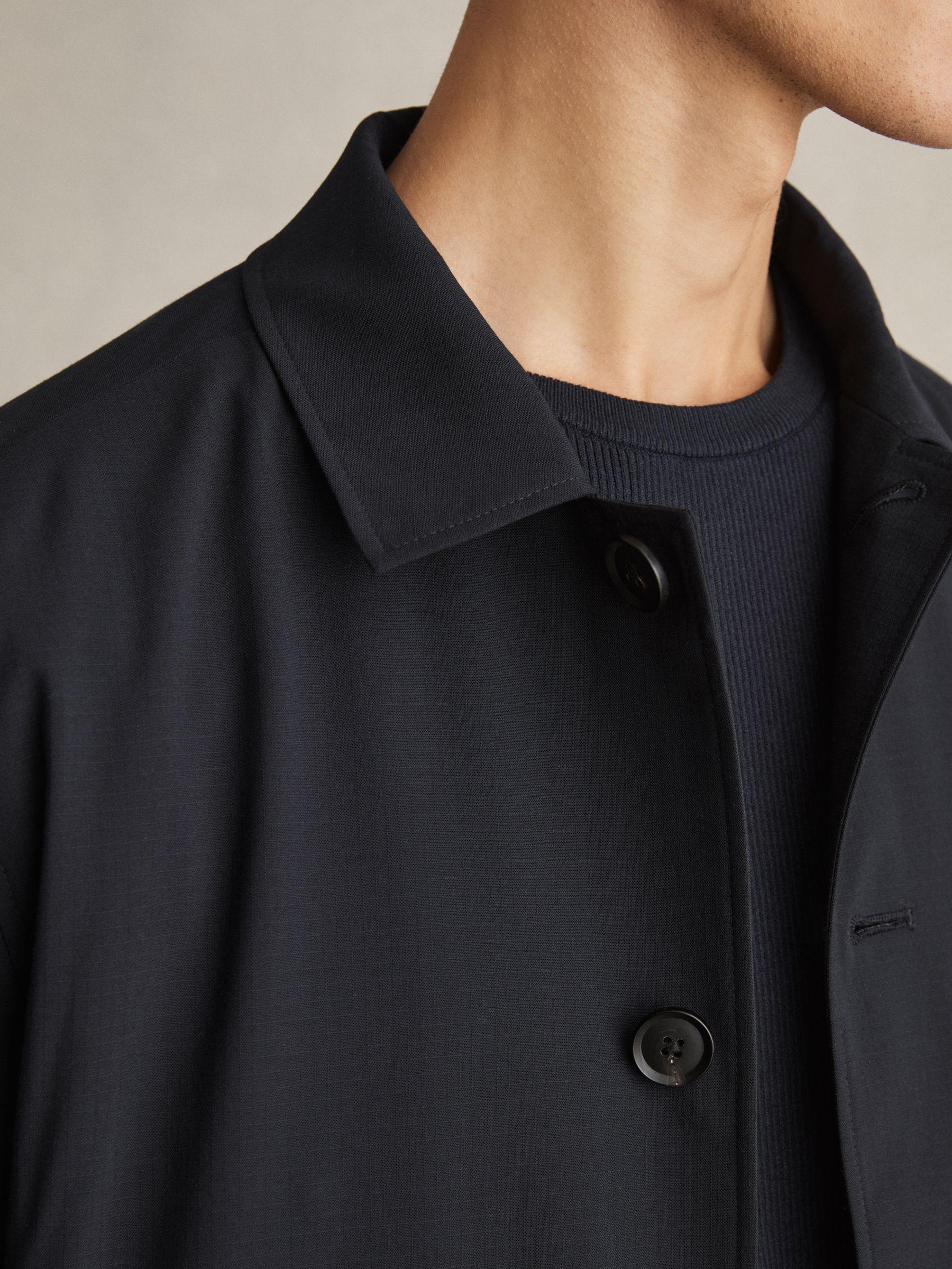 Textured Blouson Jacket in Navy Product Image