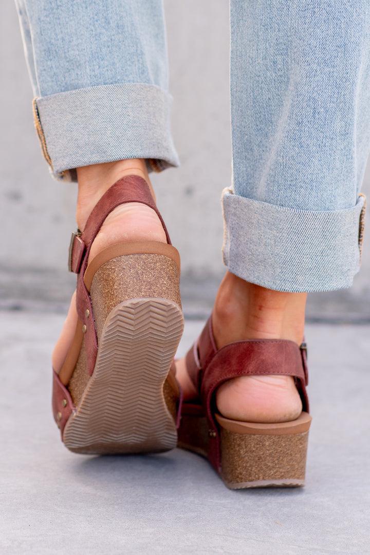 Very G Shayne Wedge Sandals - Rust Product Image