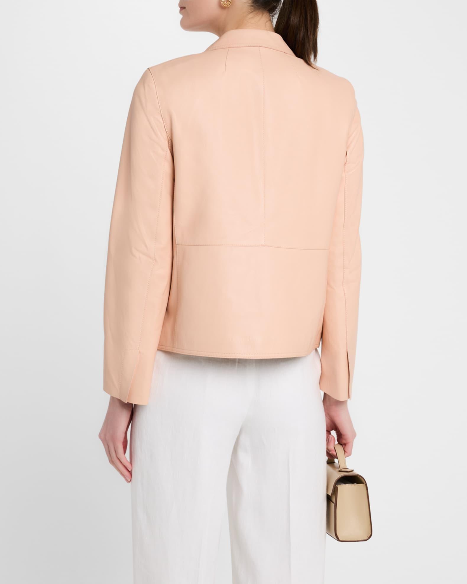 Single-Button Leather Boyfriend Blazer Product Image