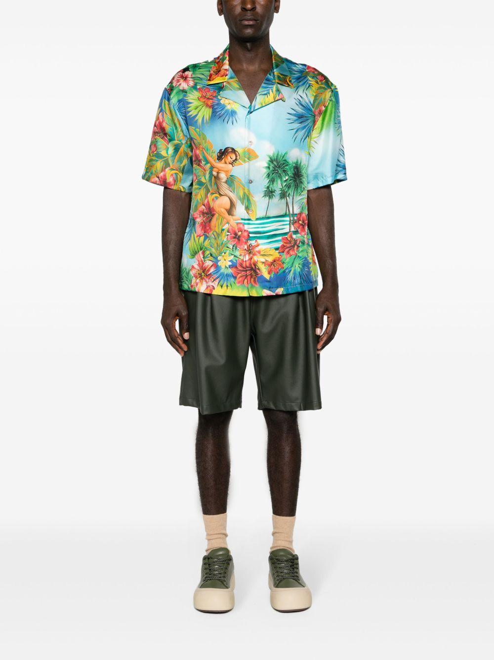 floral-print silk shirt Product Image