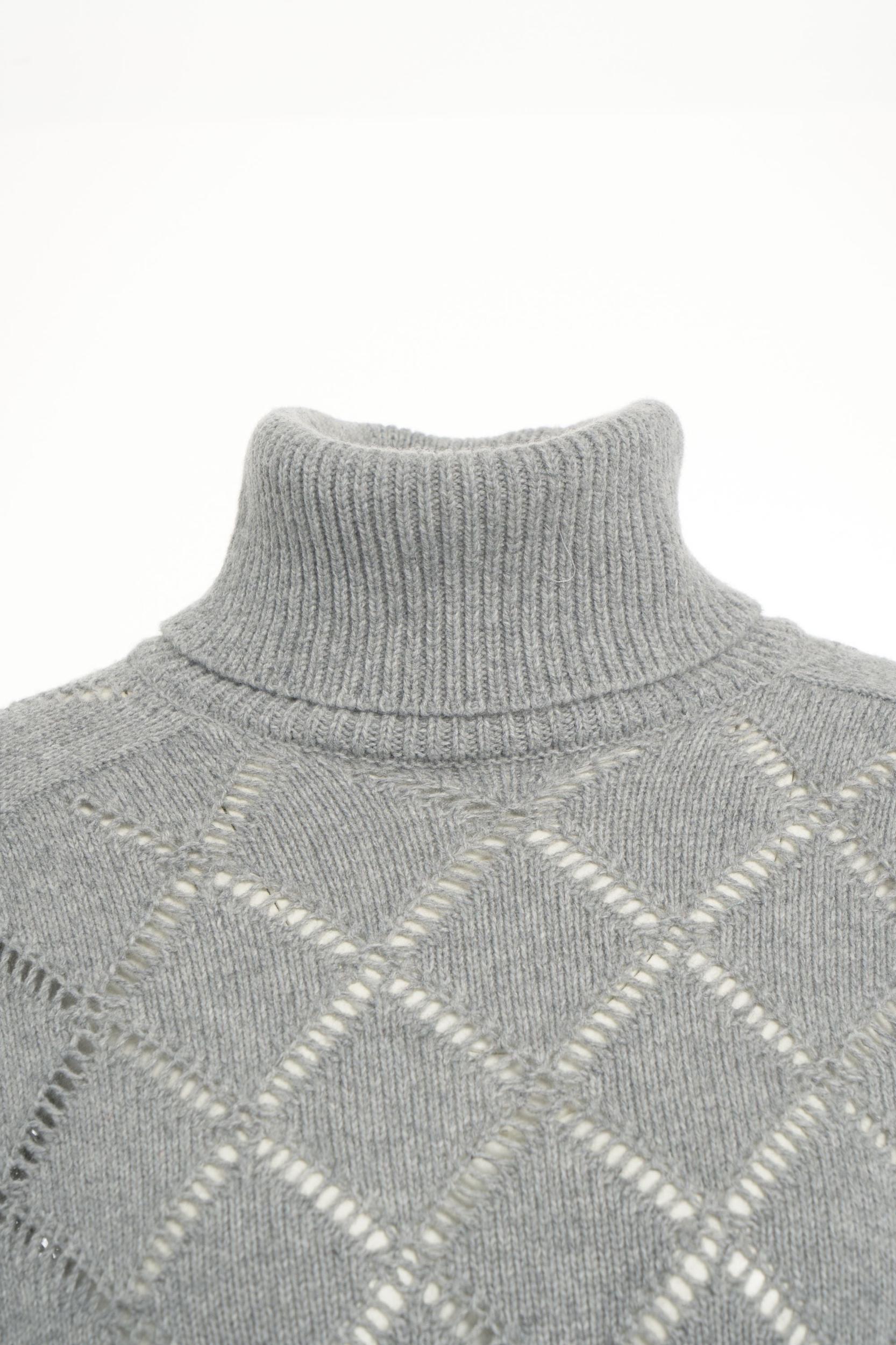 Turtleneck sweater with openwork details Product Image