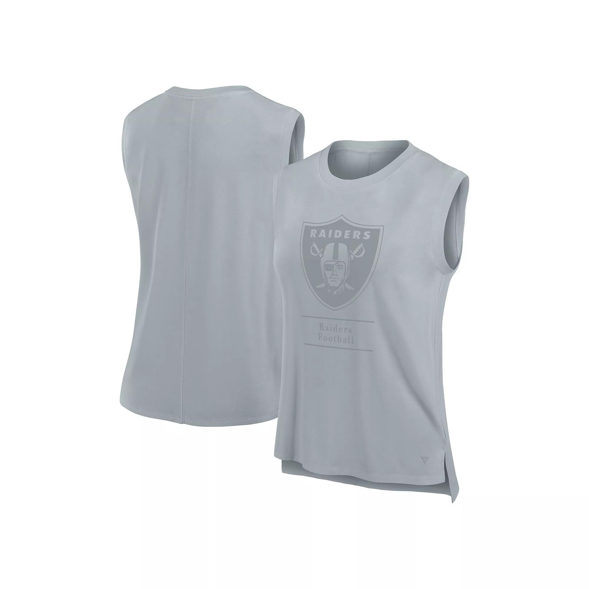 Women's Fanatics Gray Las Vegas Raiders Studio Embrace Tank Top,  Product Image