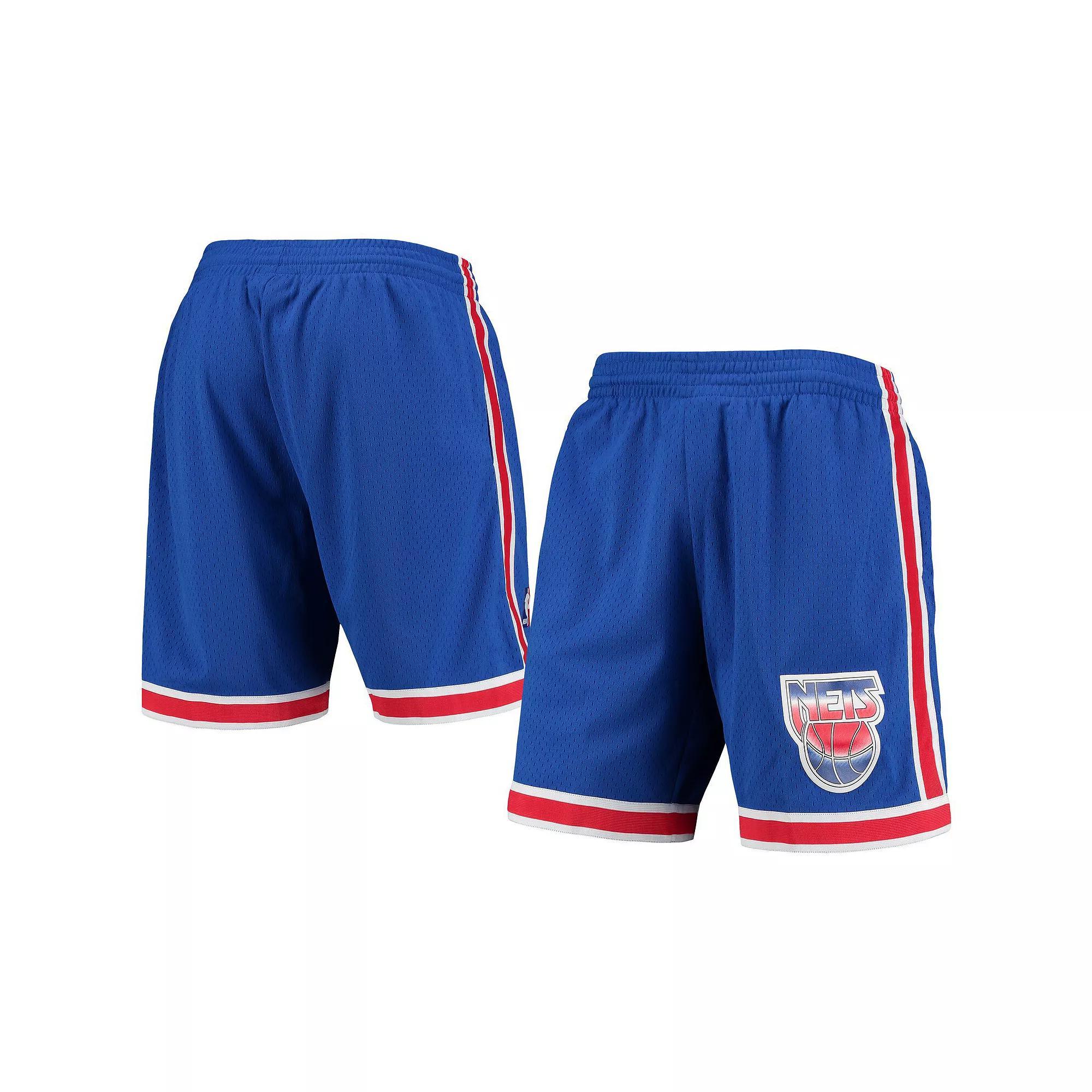 Men's Mitchell & Ness Blue New Jersey Nets Hardwood Classics Primary Logo Swingman Shorts, Size: Medium, Nba Blue Product Image