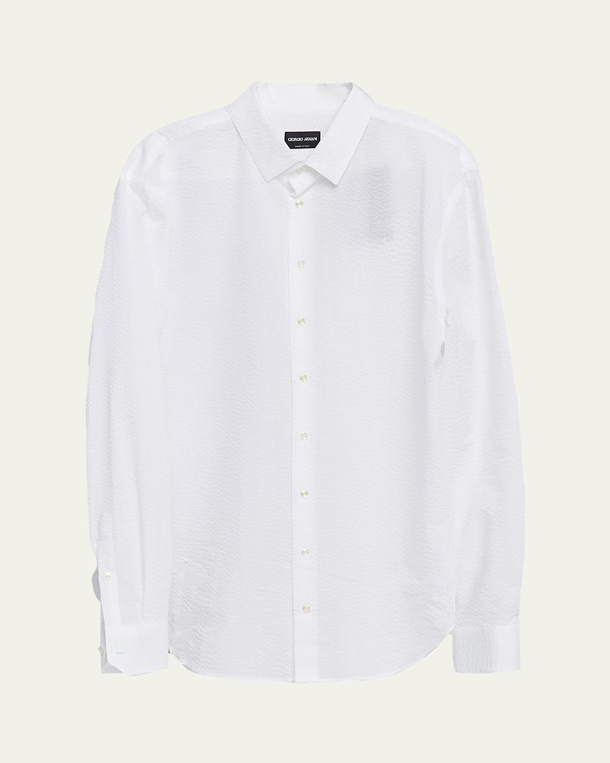 Men's Solid Seersucker Sport Shirt Product Image