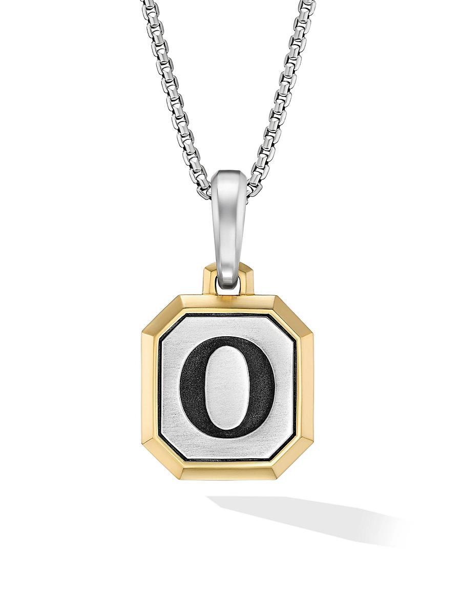 Mens Initial Amulet in Sterling Silver Product Image