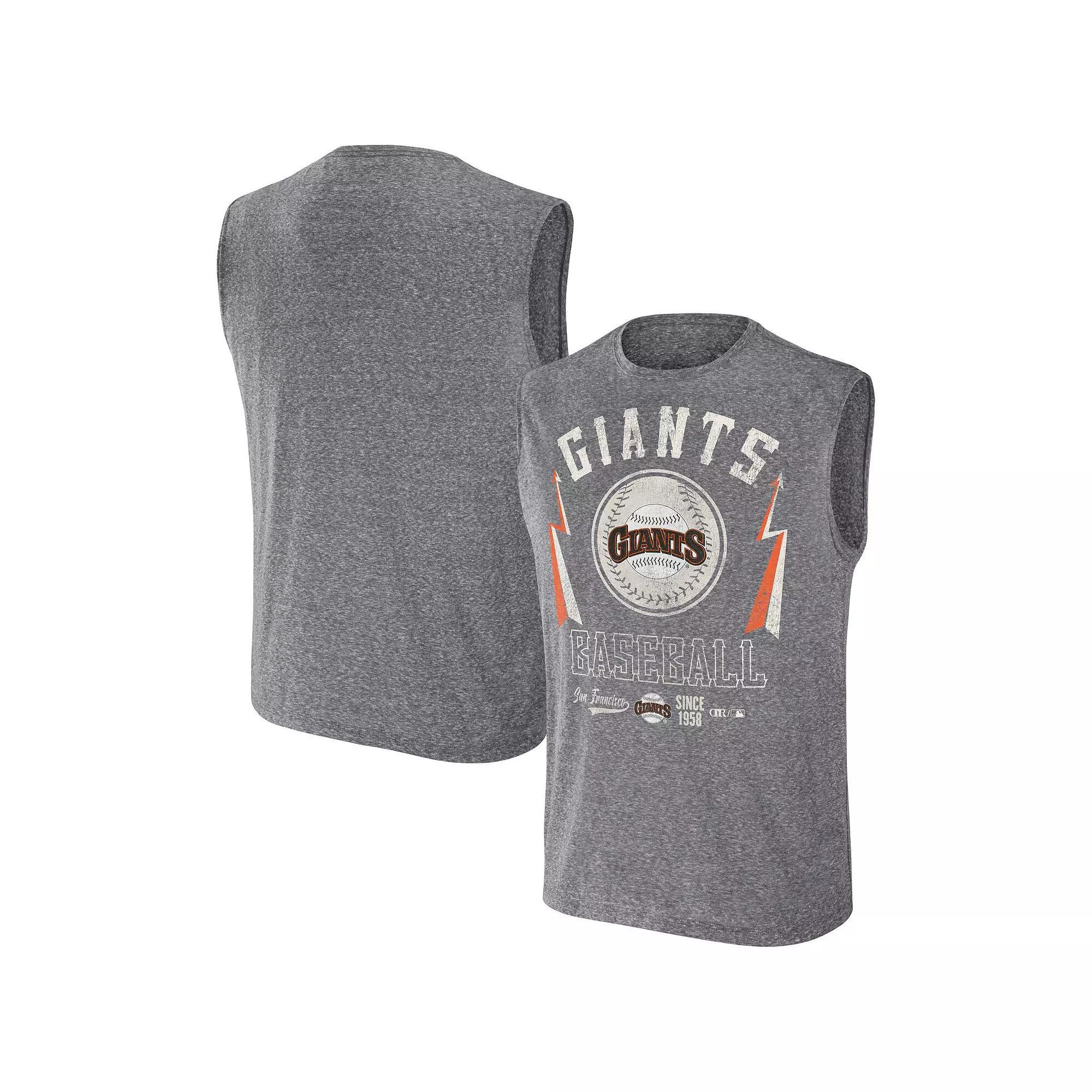 Men's Darius Rucker Collection by Fanatics Charcoal San Francisco Giants Relaxed-Fit Muscle Tank Top,  Product Image