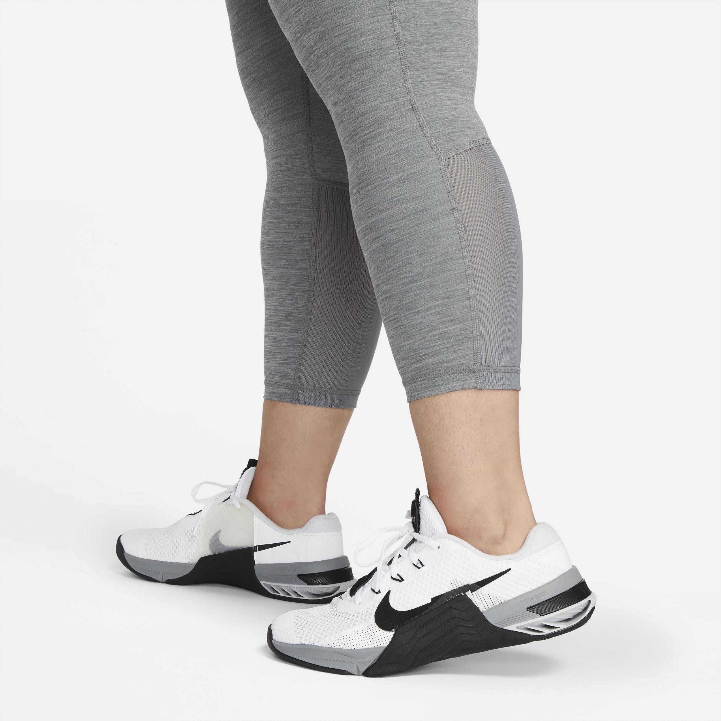 Womens Nike Pro Mid-Rise Crop Mesh-Panel Leggings (Plus Size) Product Image