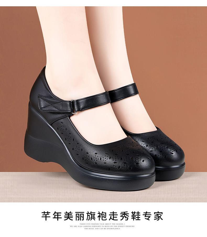 Platform Wedge Mary Jane Pumps Product Image