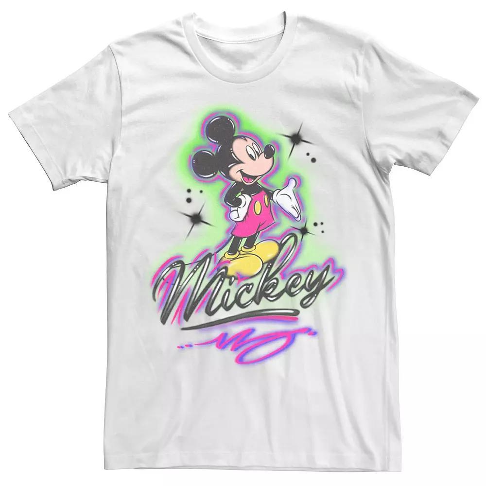 Disney's Mickey & Friends Mickey Mouse Airbrush Portrait Men's Tee, Size: Large, White Product Image