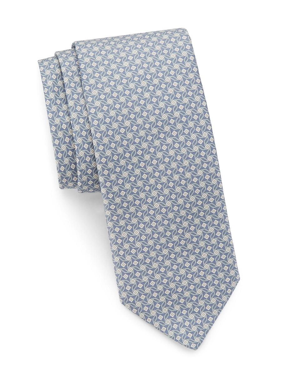 Mens Printed Geometric Silk Tie Product Image