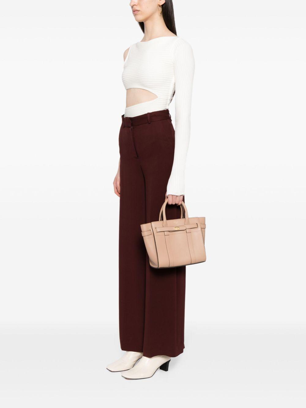 MULBERRY Zipped Bayswater Leather Mini Bag In Beige Product Image