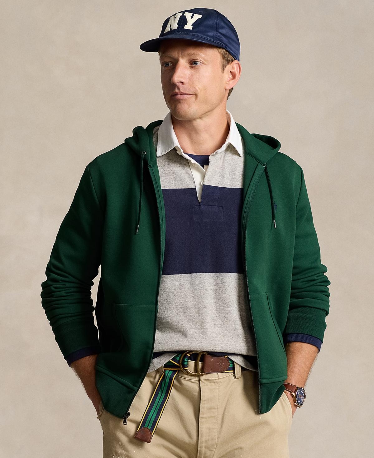 Polo Ralph Lauren Double-Knit Full-Zip Hoodie (Company Olive) Men's Sweatshirt Product Image