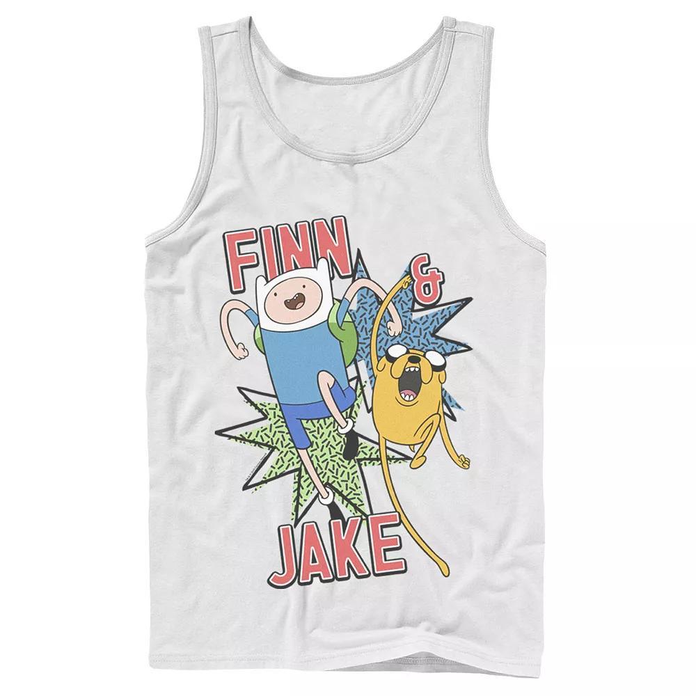 Men's Cartoon Network Adventure Time Finn & Jake Kapows Tank Top, Size: Large, White Product Image