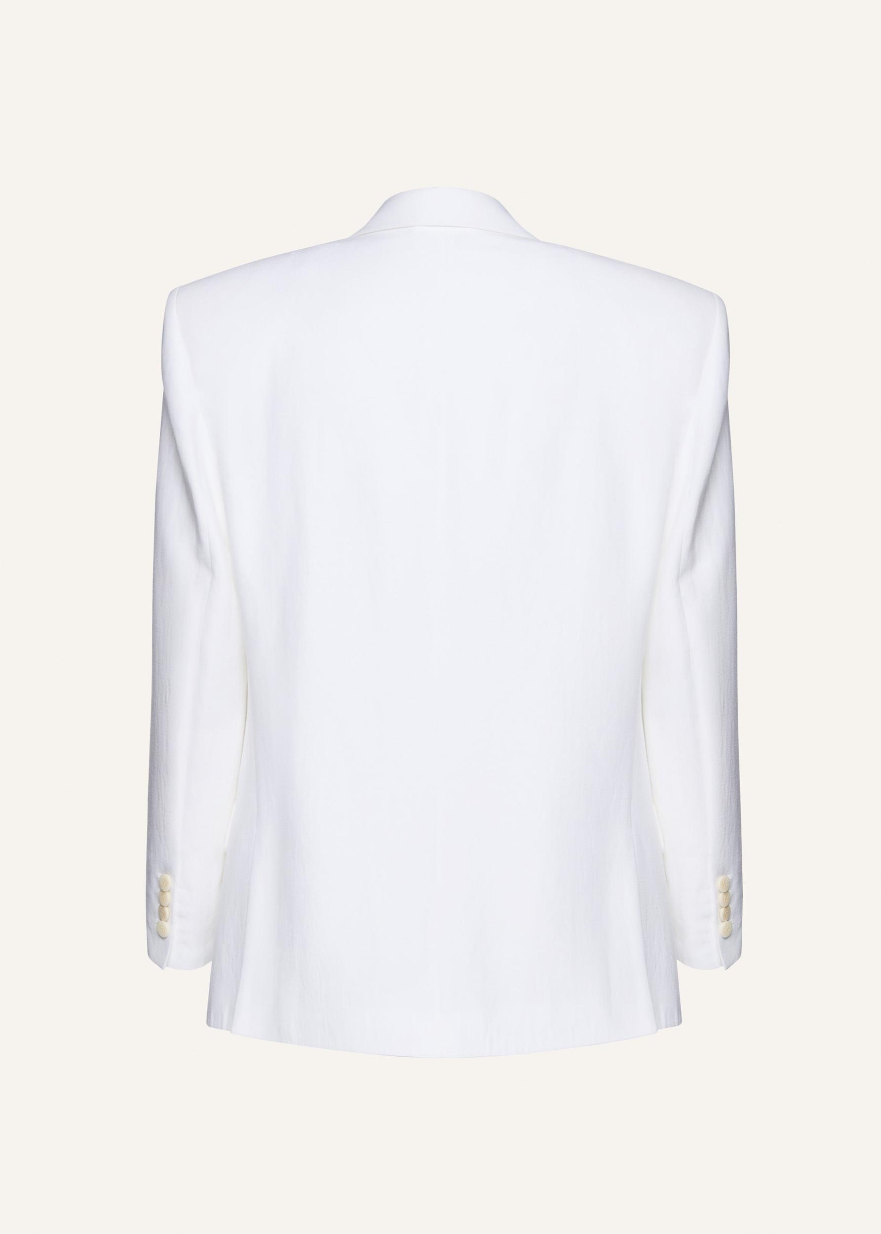 Classic oversized viscose blend blazer in white Product Image