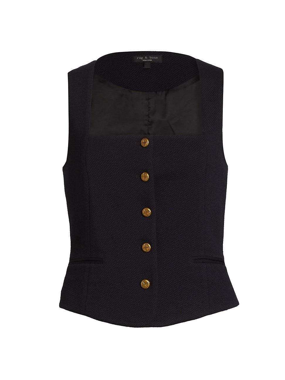 Womens Mariana Textured Button-Front Vest Product Image