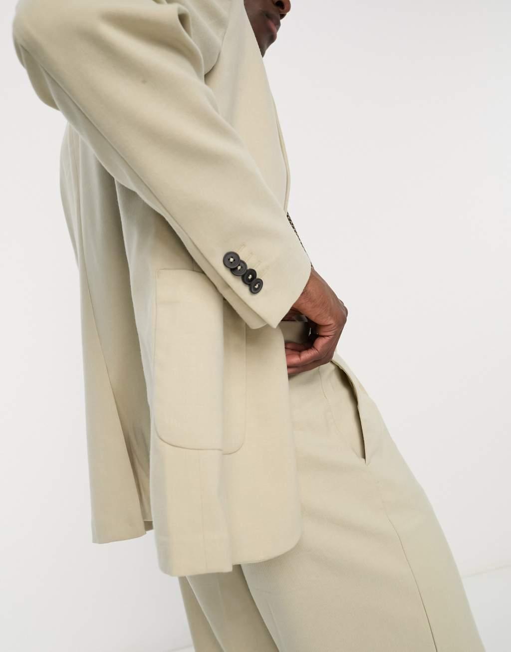 New Look relaxed fit suit jacket in oatmeal - suit 12 Product Image