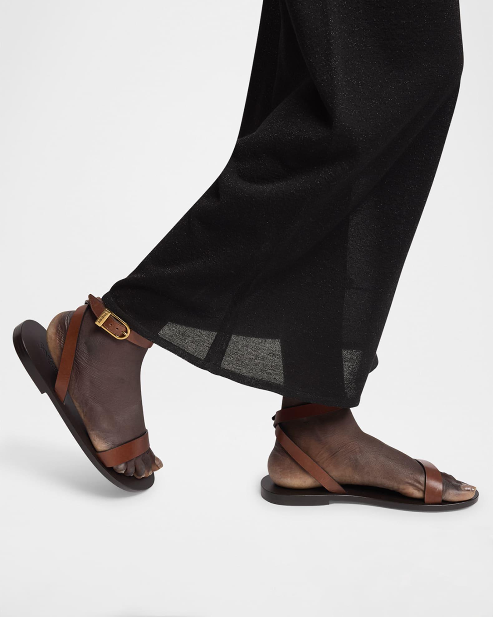 Sahara Leather Ankle-Strap Sandals Product Image