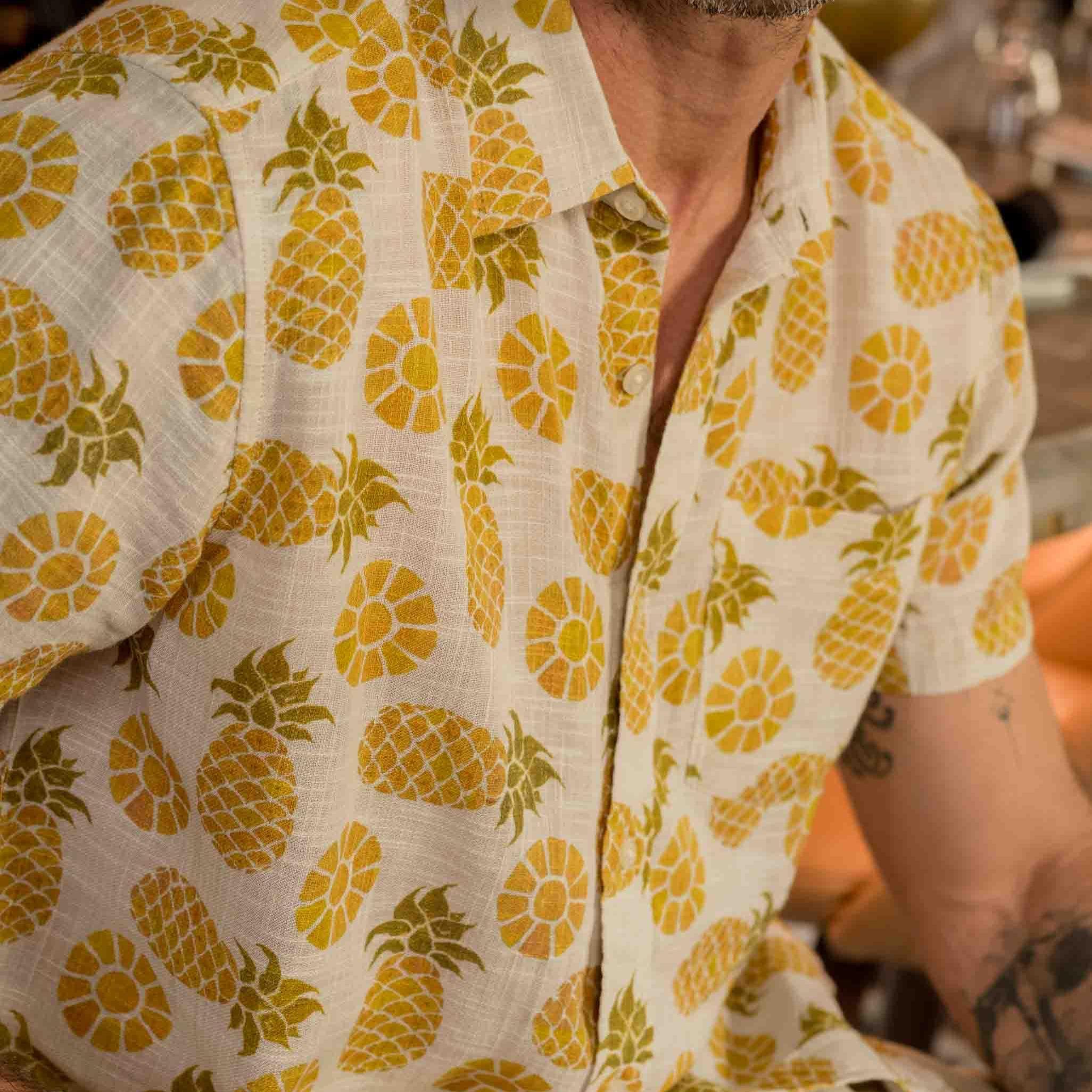 Madras Cottage Loom Printed Shirt - Pineapple Slice Product Image