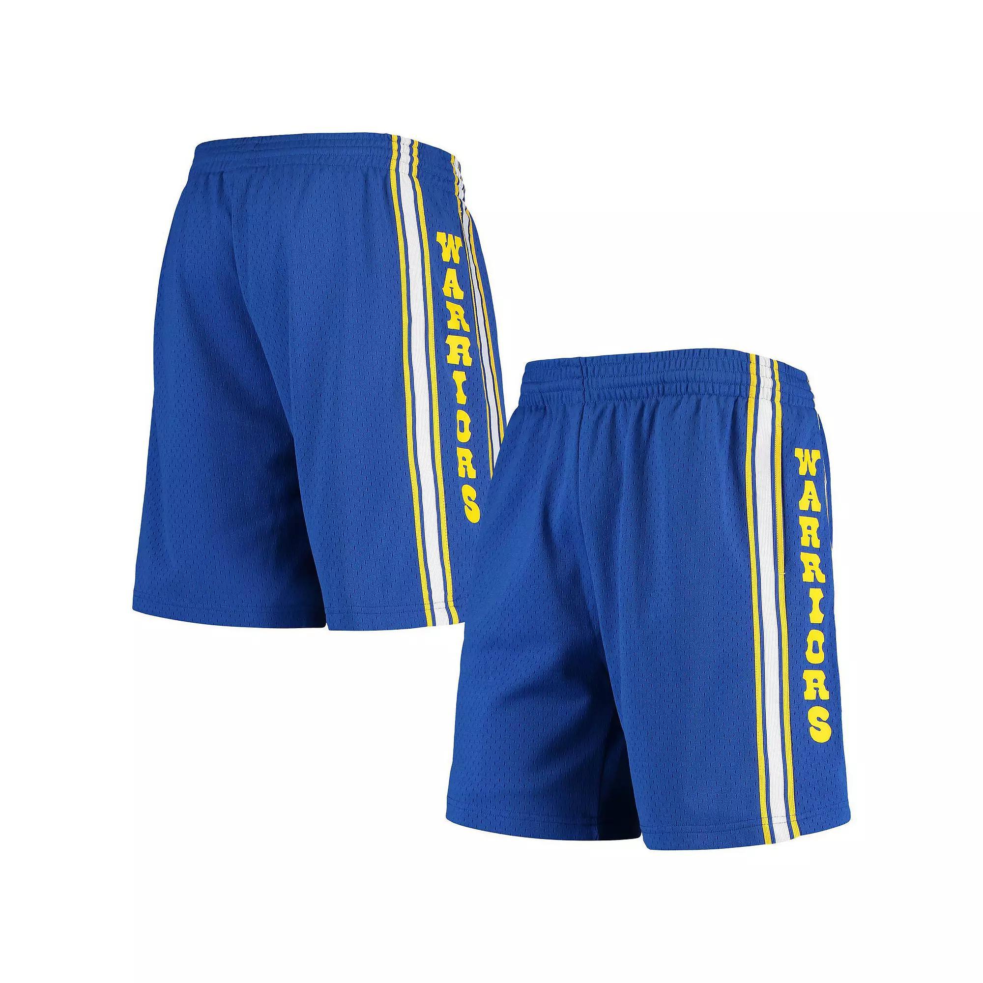 Men's Mitchell & Ness Royal Golden State Warriors Hardwood Classics Primary Logo Swingman Shorts, Size: 2XL, Blue Product Image