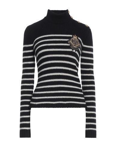 BALMAIN Woman Turtleneck Black Size 8 Cashmere, Wool, Polyamide, Metallic Polyester Product Image