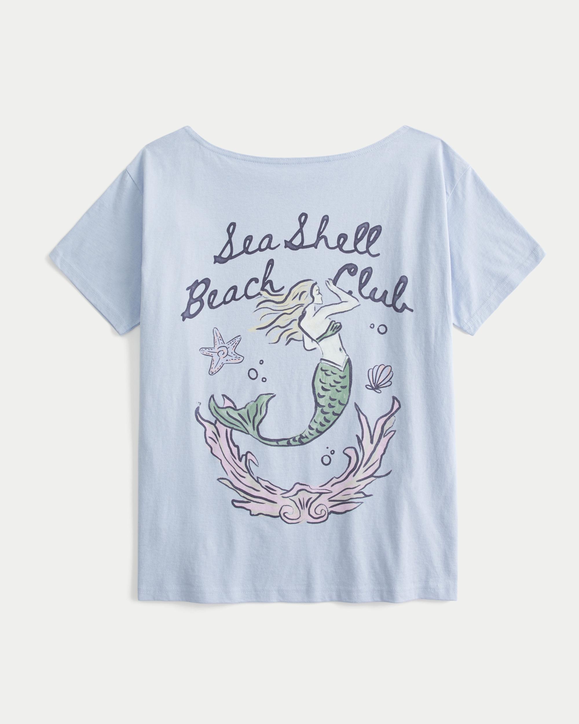 Oversized Off-the-Shoulder Kauai Graphic Tee Product Image