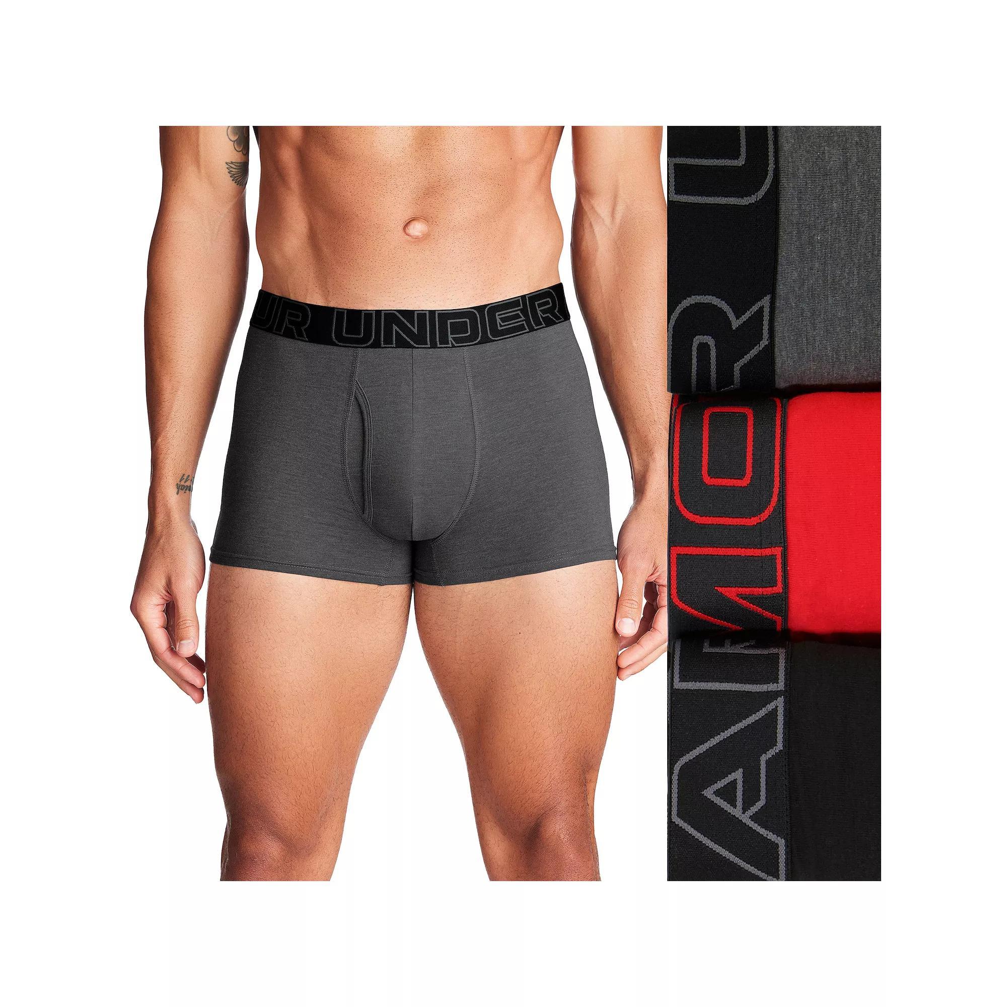 Men's Under Armour 3-pack Performance Cotton Blend 3-in. Boxer Briefs,  Product Image