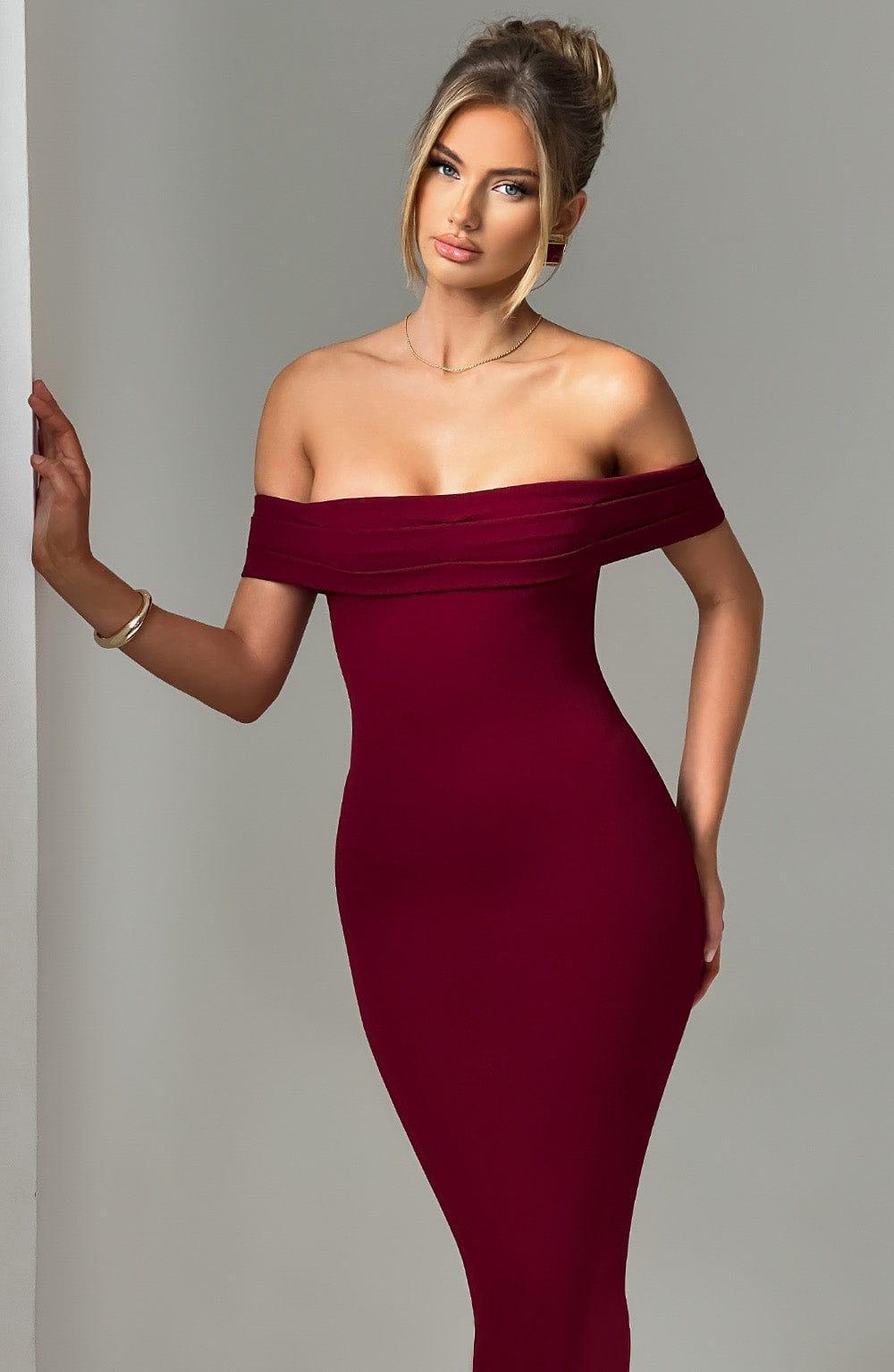 Bex Midi Dress - Burgundy Product Image