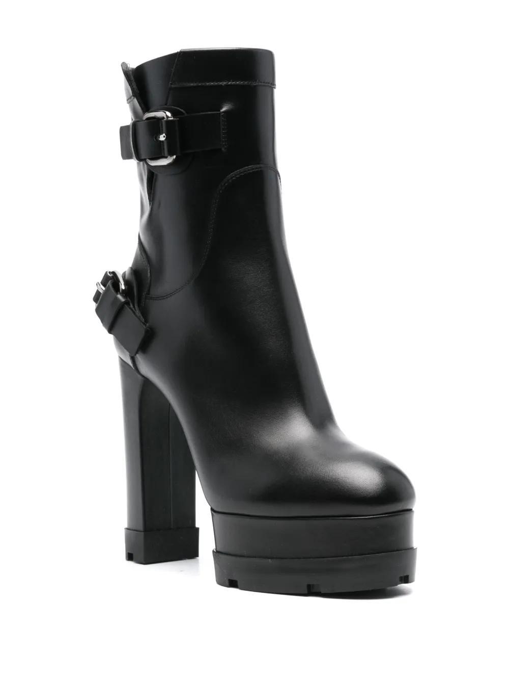 CASADEI 130mm Leather Ankle Boots In Black Product Image