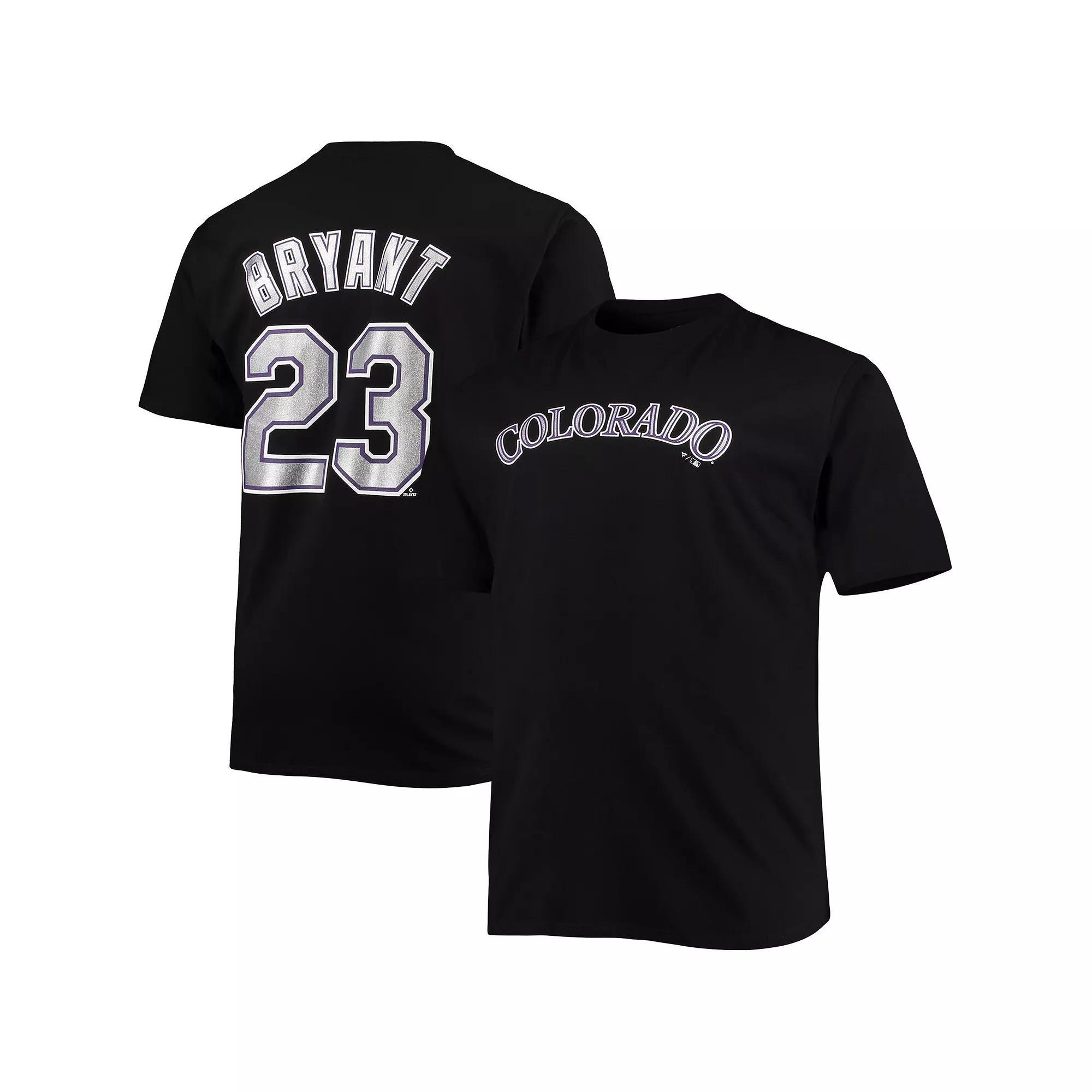 Men's Kris Bryant Black Colorado Rockies Big & Tall Name & Number T-Shirt, Size: XLT Product Image