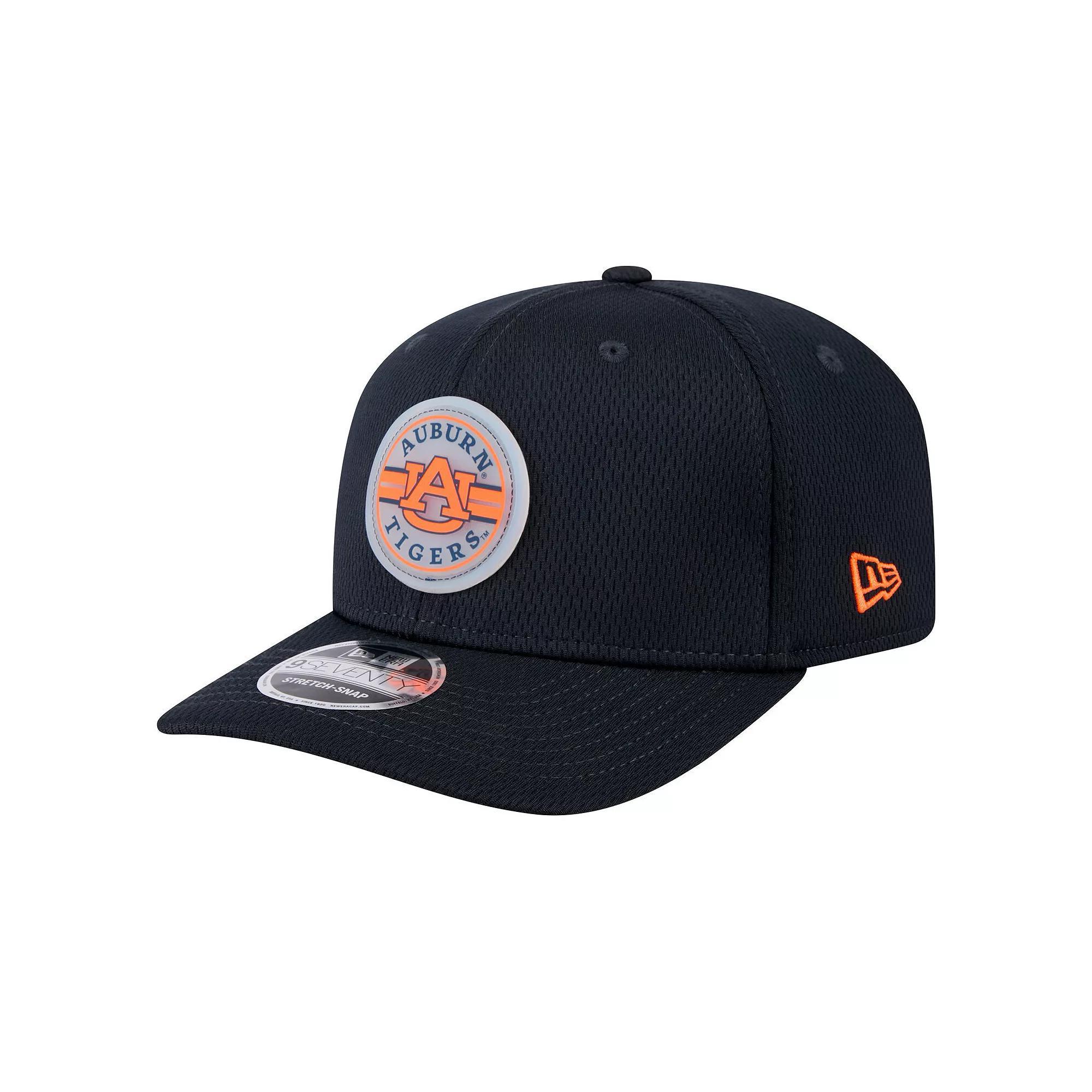 Men's New Era Navy Auburn Tigers Patched 9SEVENTY Stretch-Snap Adjustable Hat, Blue Product Image