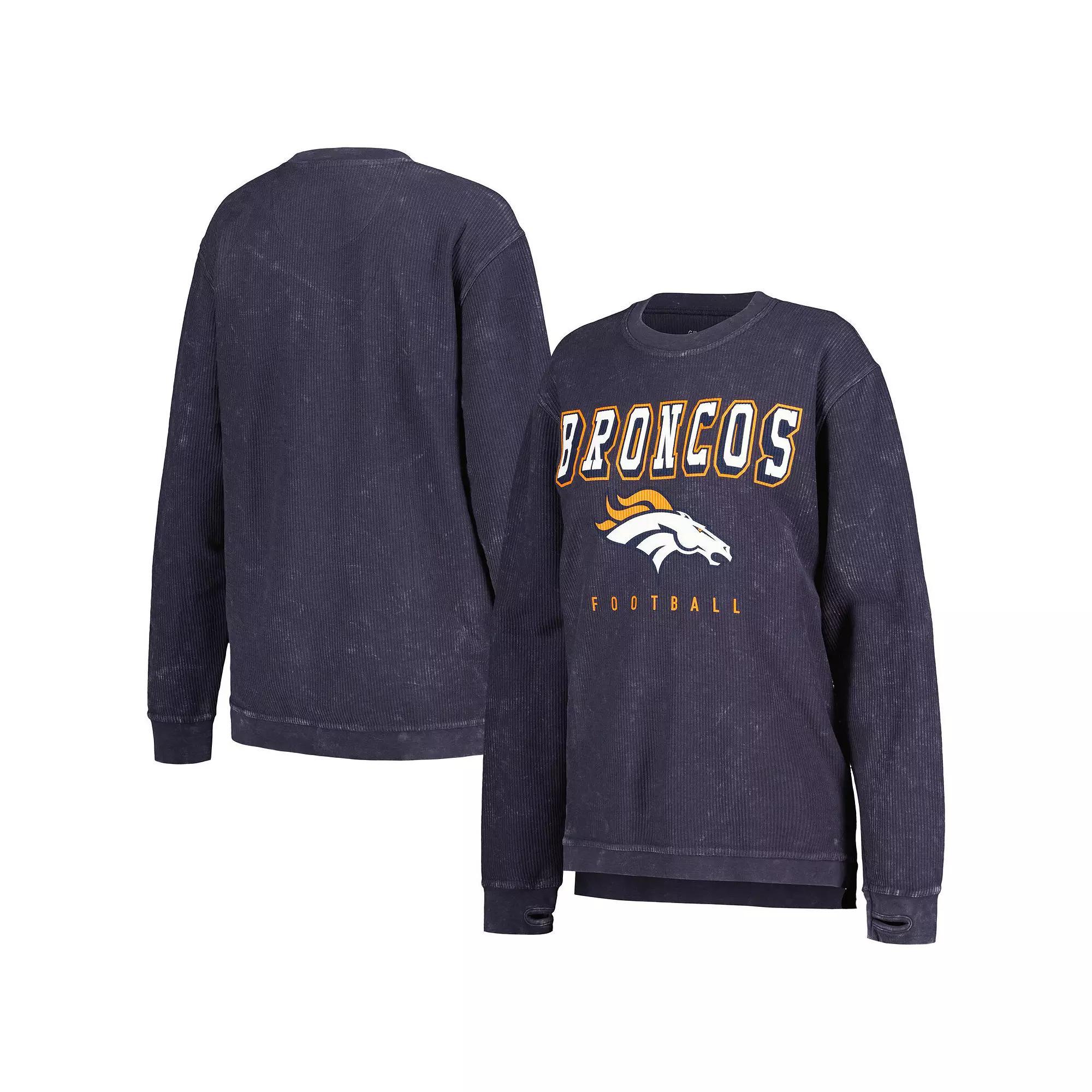 Women's G-III 4Her by Carl Banks Navy Denver Broncos Comfy Cord Pullover Sweatshirt,  Product Image