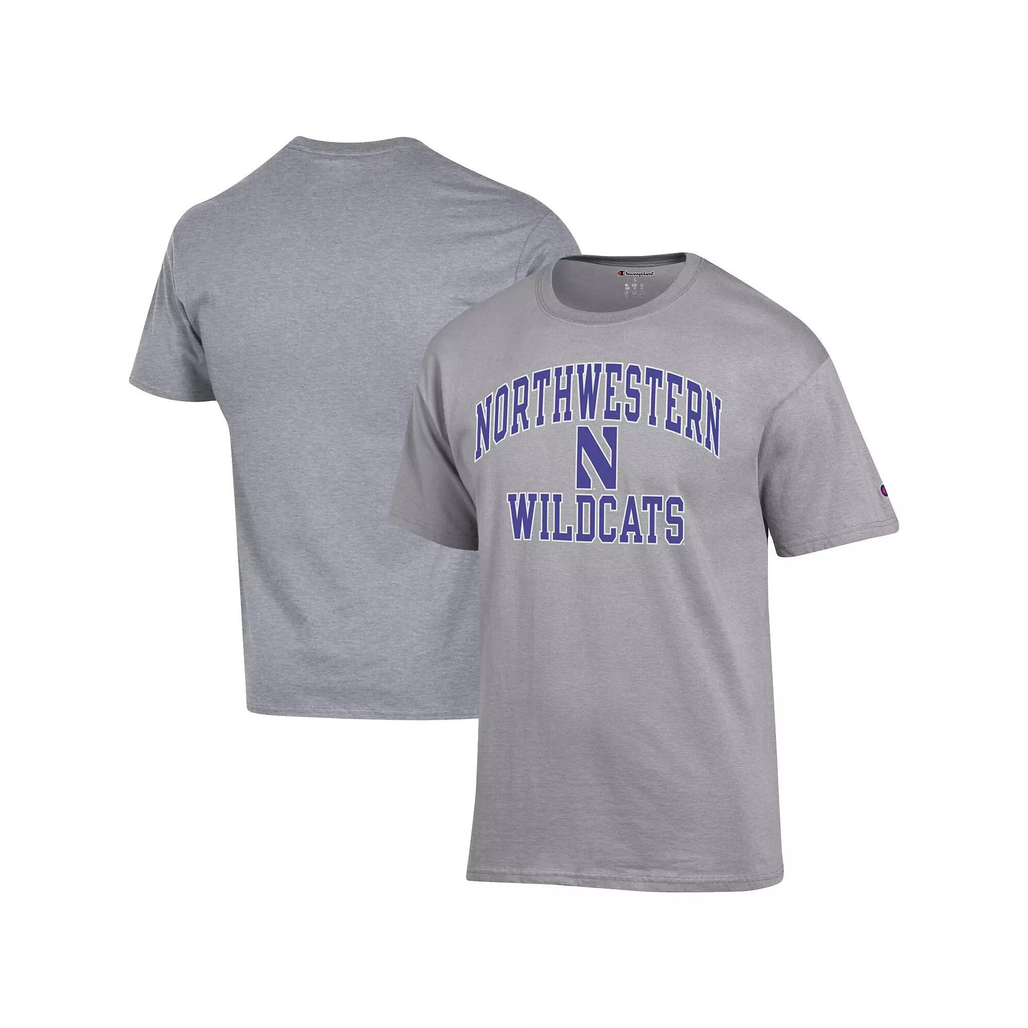 Men's Champion Heather Gray Northwestern Wildcats High Motor T-Shirt, Size: Large, Grey Product Image