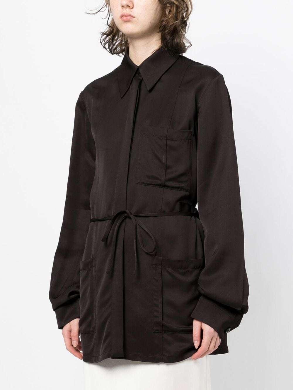 JIL SANDER Belted Waist Shirt Jacket In Black Product Image