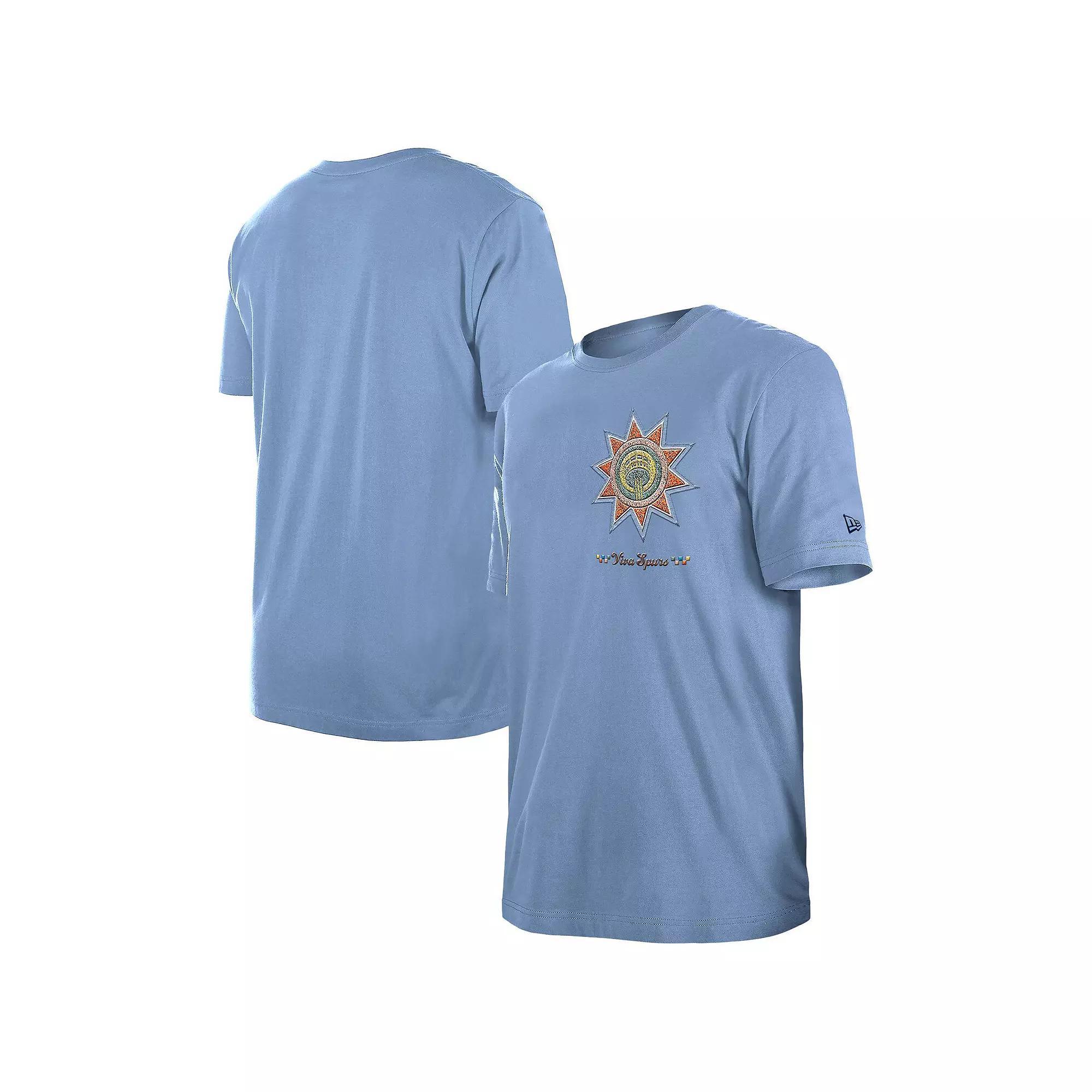 Men's New Era  Light Blue San Antonio Spurs 2024/25 City Edition Chenille Heavyweight T-Shirt, Size: 3XL Product Image