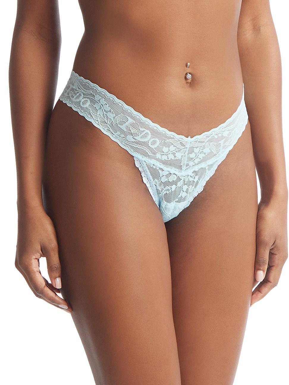 Womens I Do Shimmer Lace Low-Rise Thong Product Image