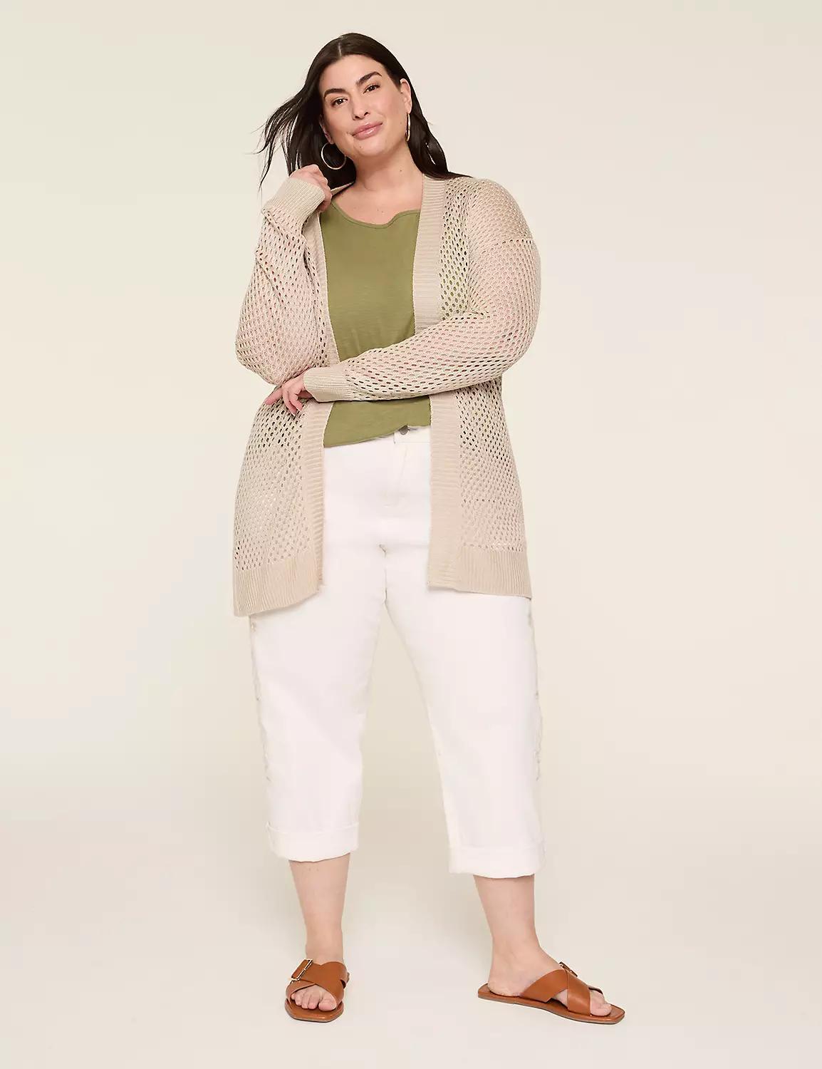 Open-Front Stitch Cardigan Product Image