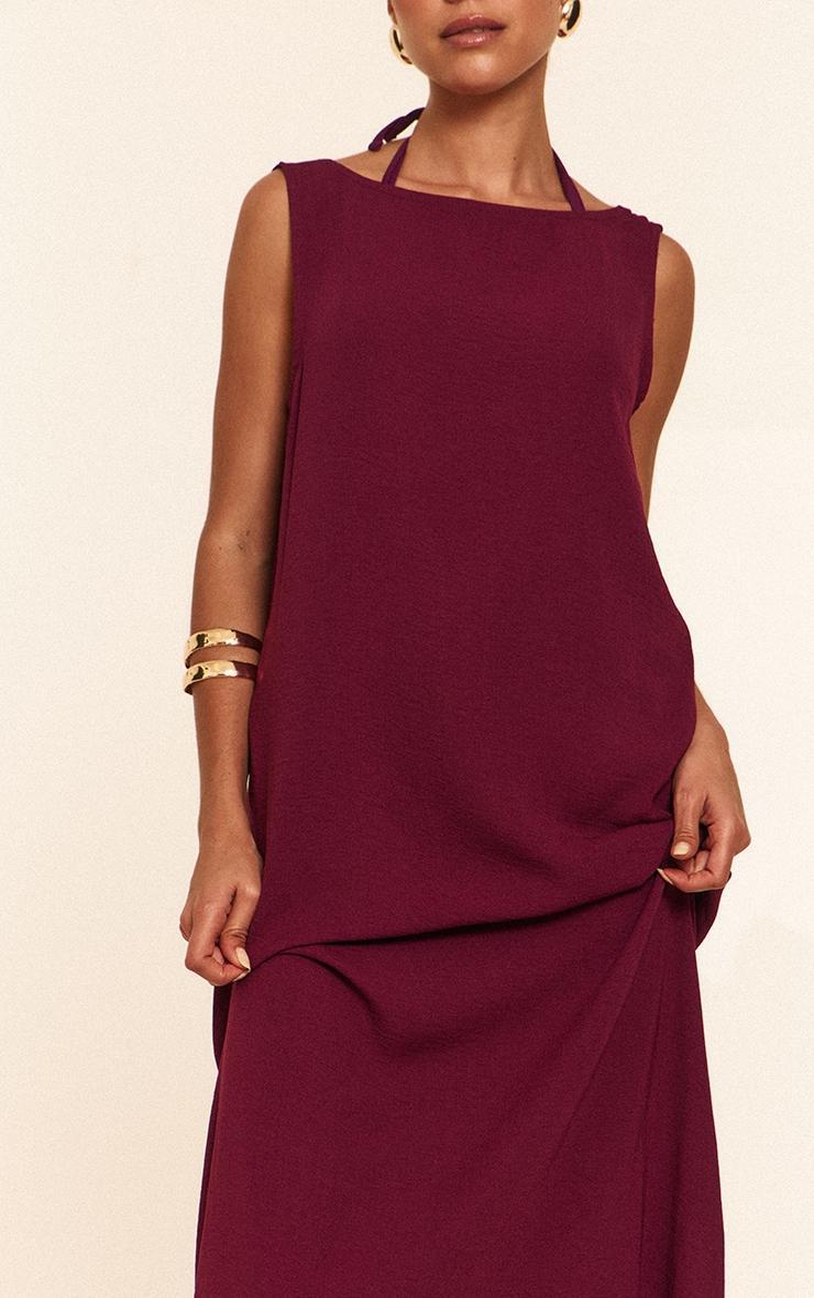 Purple Floaty Woven Boat Neck Maxi Beach Dress Product Image