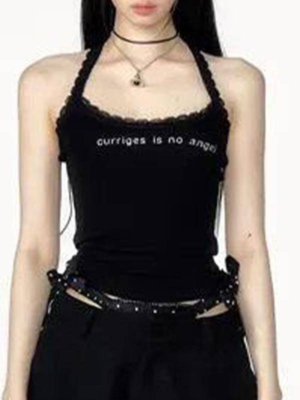 Lace Print Halter Vest Product Image