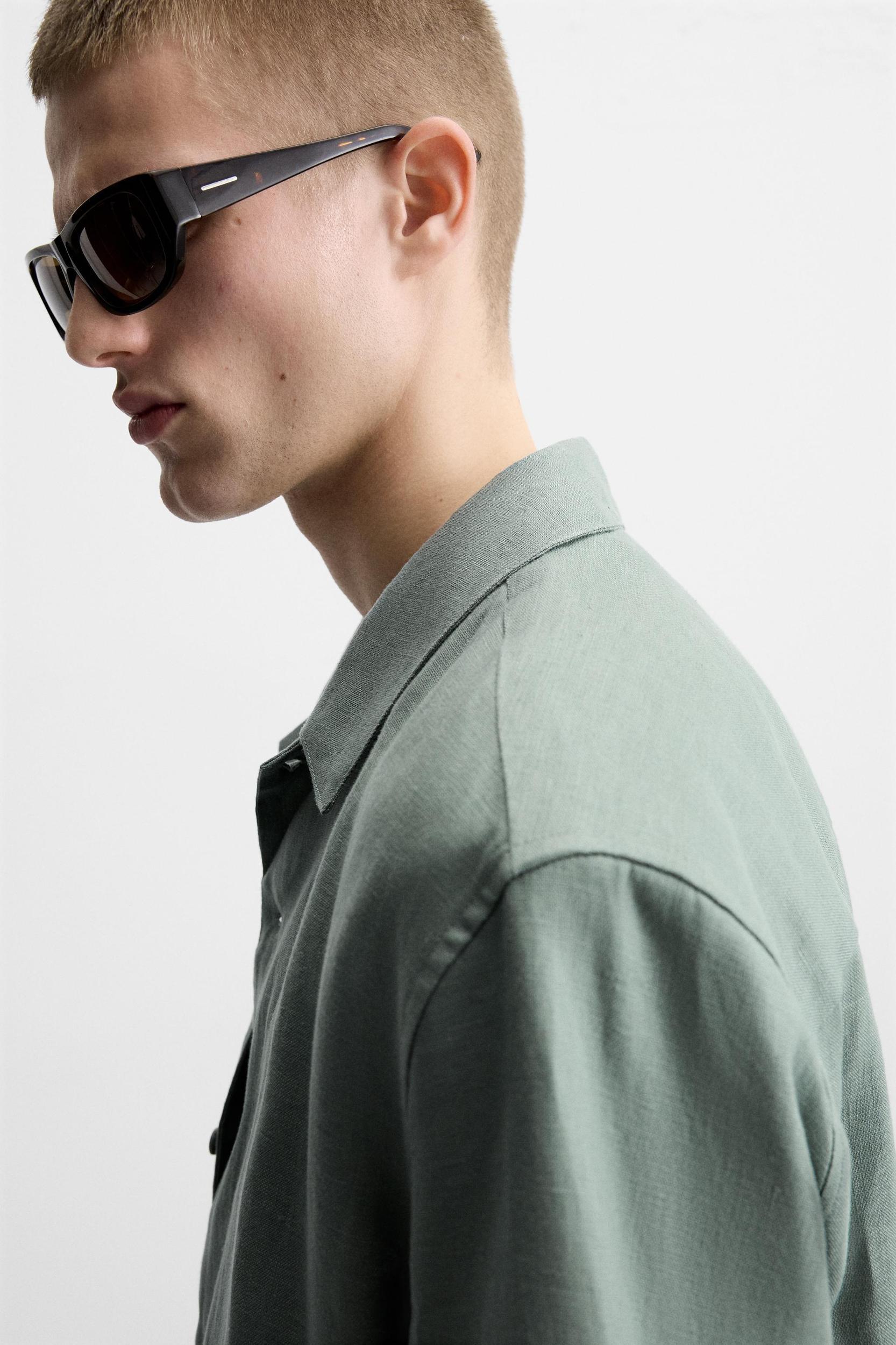 100% LINEN RELAXED FIT SHIRT Product Image